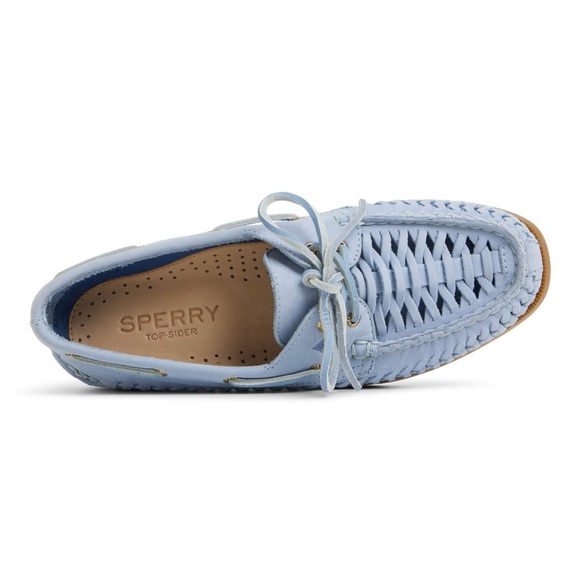 Sperry Women's Light Blue Woven Boat Shoe size 8.5 - Picture 1 of 6